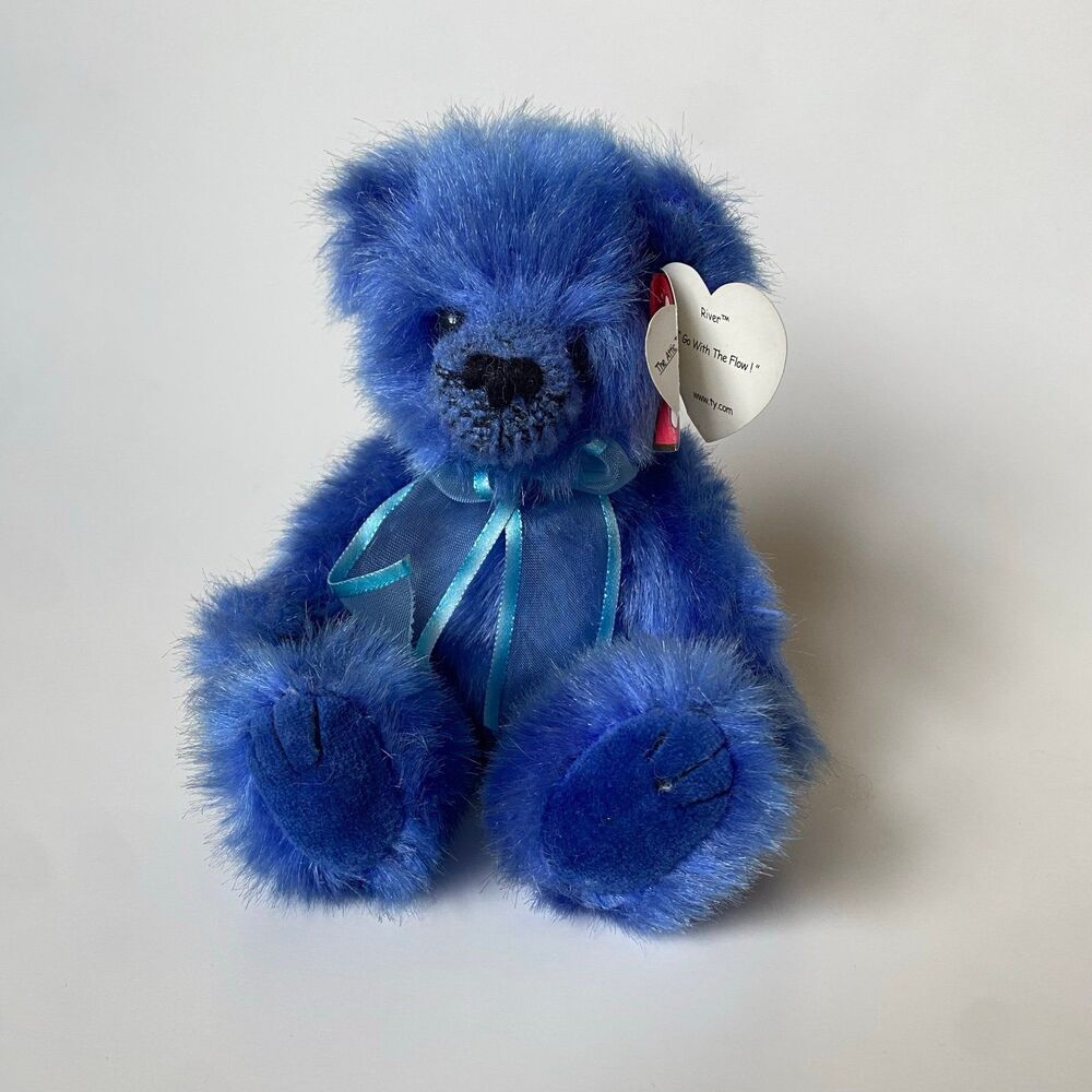 Vintage 1993 TY River Blue Bear - Jointed Beanie Baby
